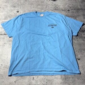 Supreme New York Crown Mirrored Graphic T-Shirt Blue Mens XL